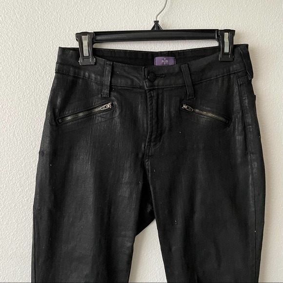 NYDJ Black Coated Denim Ankle Zip Jeggings - Picture 2 of 6